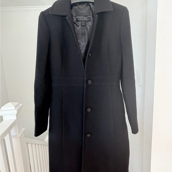 J.Crew Lady Day Double-Cloth Wool Coat | Black | Size 0 | Like New - Picture 3 of 6